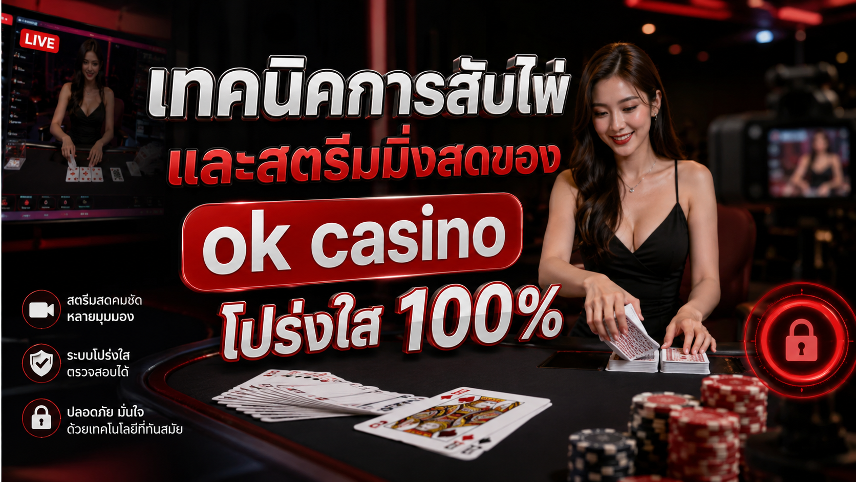 เทคนิคการสับไพ่และสตรีมมิ่งสดของ ok casino โปร่งใส 100% อัปเดตปี 2026