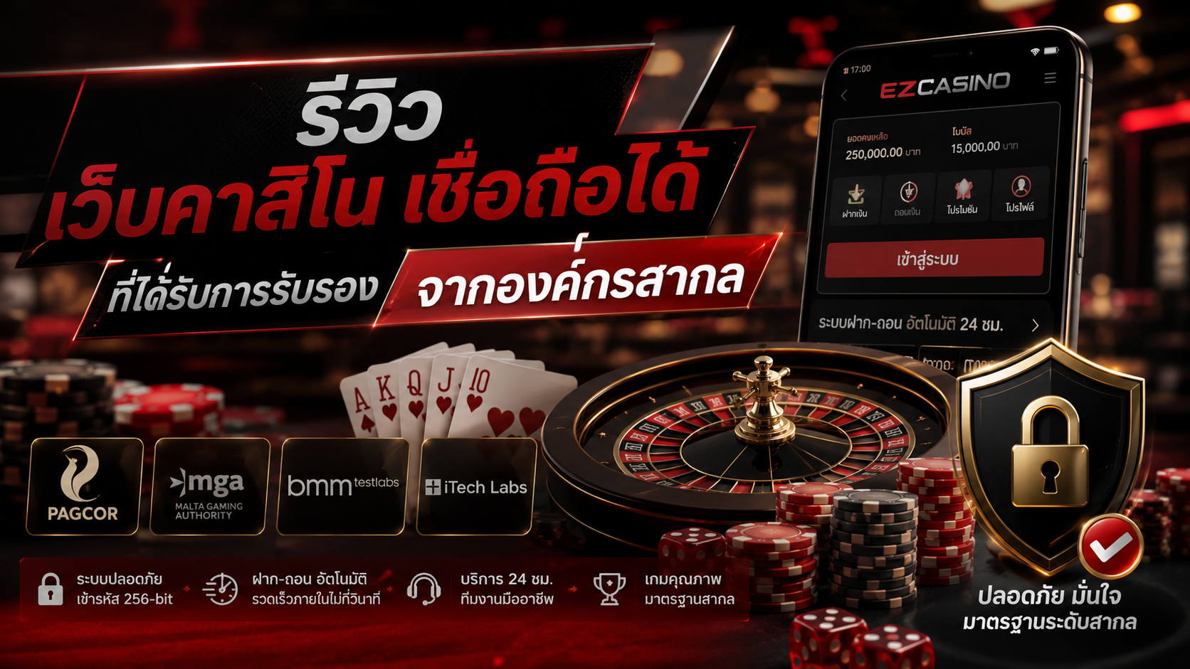 รีวิว เว็บคาสิโน เชื่อถือได้ ที่ได้รับการรับรองจากองค์กรสากล ปี 2026 มาตรฐานใหม่ของคาสิโนออนไลน์